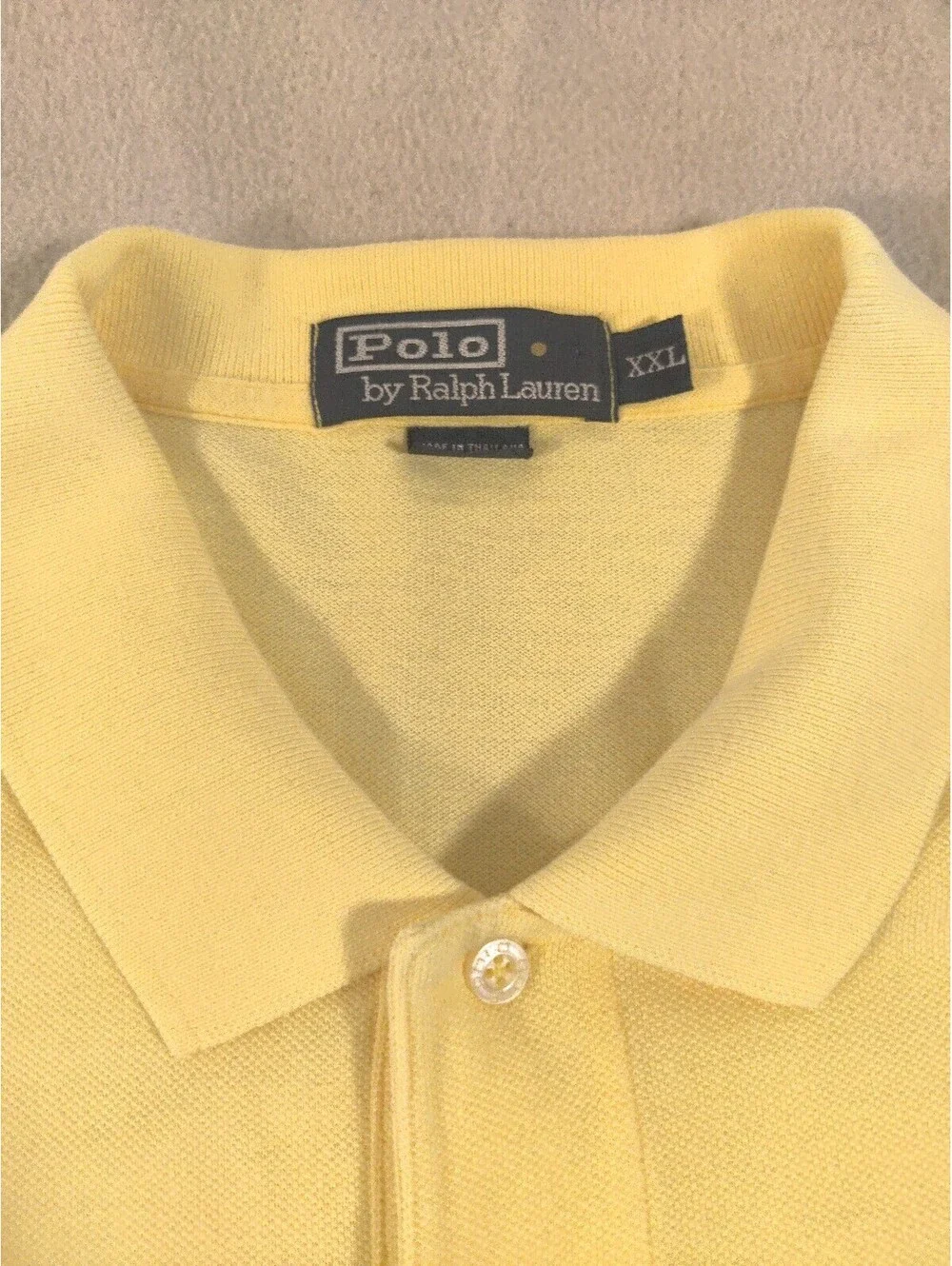 Polo Ralph Lauren Shirt Mens XXL Vintage Yellow Pastel Golf Club Crest Cotton